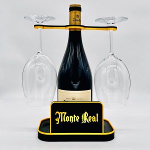 Soporte para copas y botella de vino personalizado