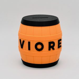 Ejemplo de hucha personalizada con logo